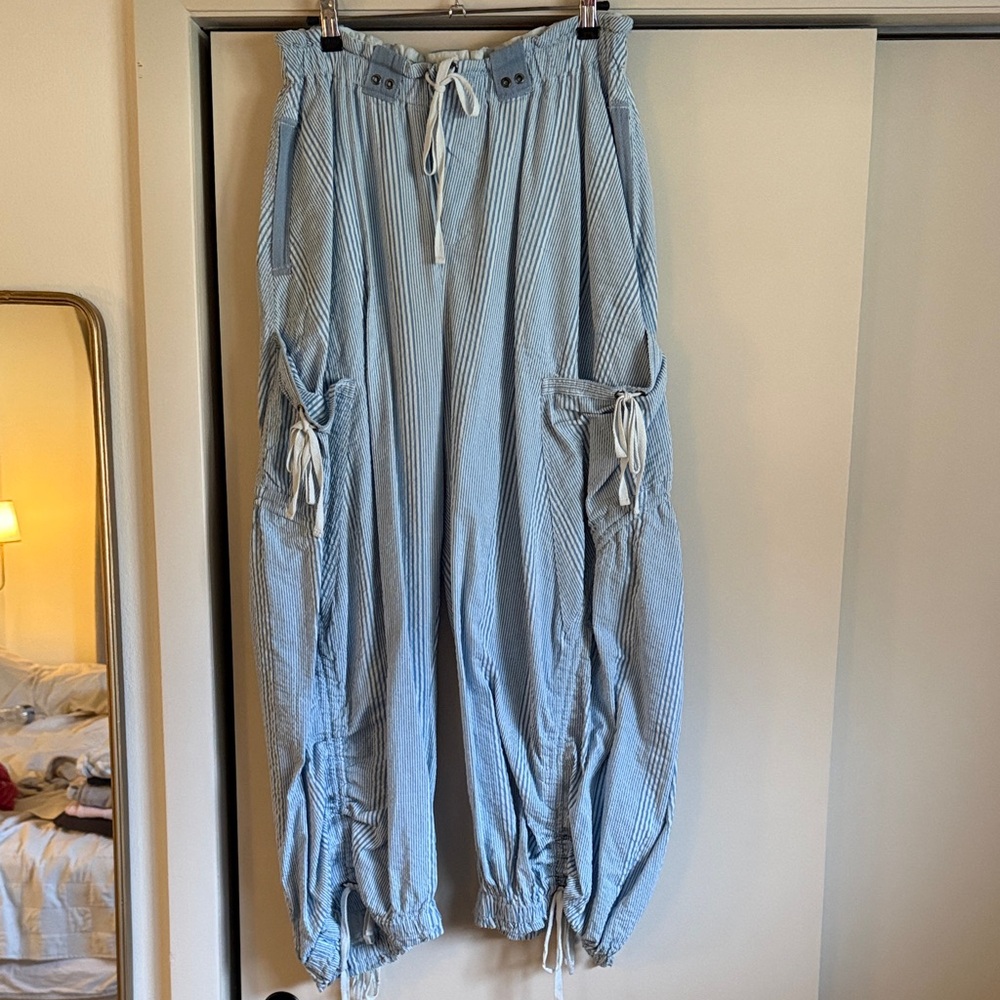 Free People Light Blue Drawstring Pants
